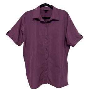 Blackhawk Strenia Top Women XXL 2XL Purple Tactical Shirt Short Sleeve Button Up